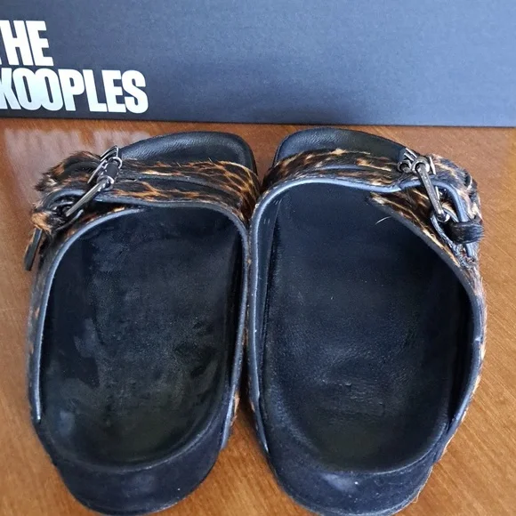 The Kooples Leopard Print Sandals genuine Lether 38 - Picture 6 of 8